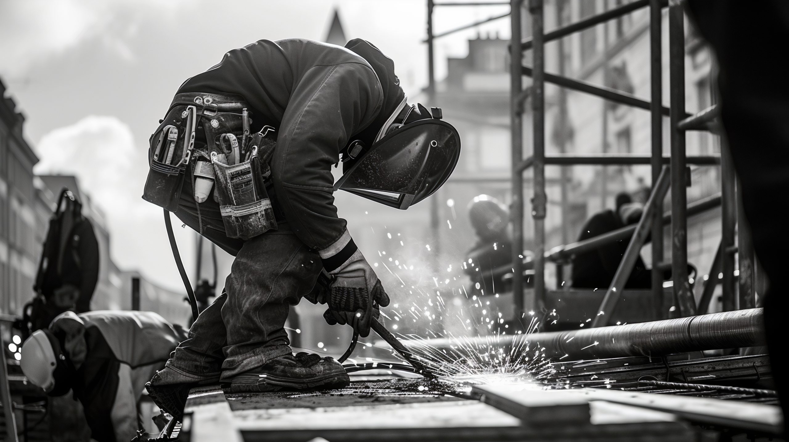 Construction team on site