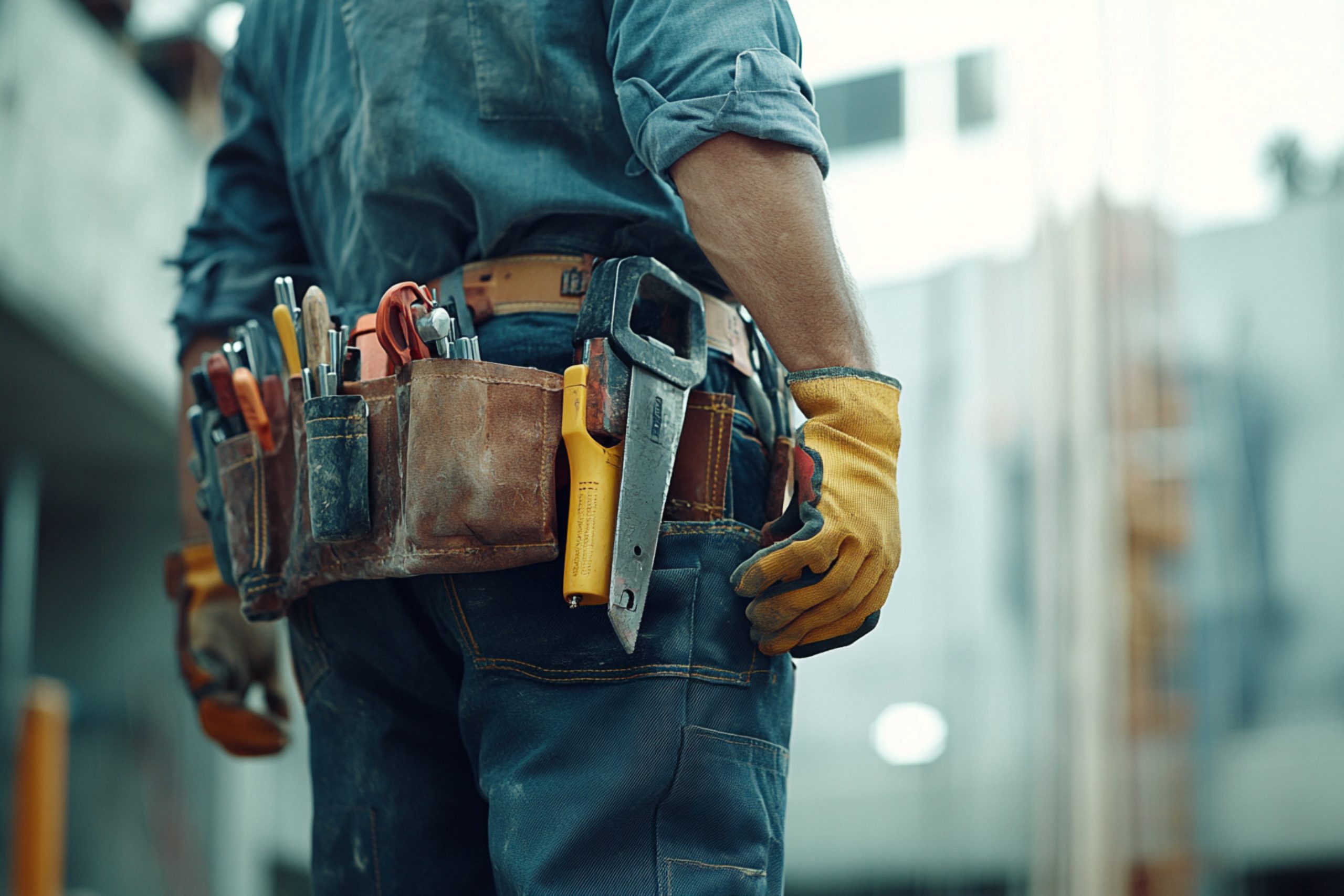 Handyman with tools ready to work